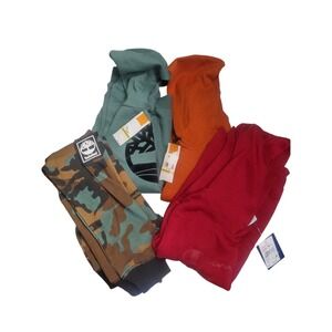 Lot of 4 Boys Hoodies Champion Red Timberland Orange Green Size M 10-12 NWT